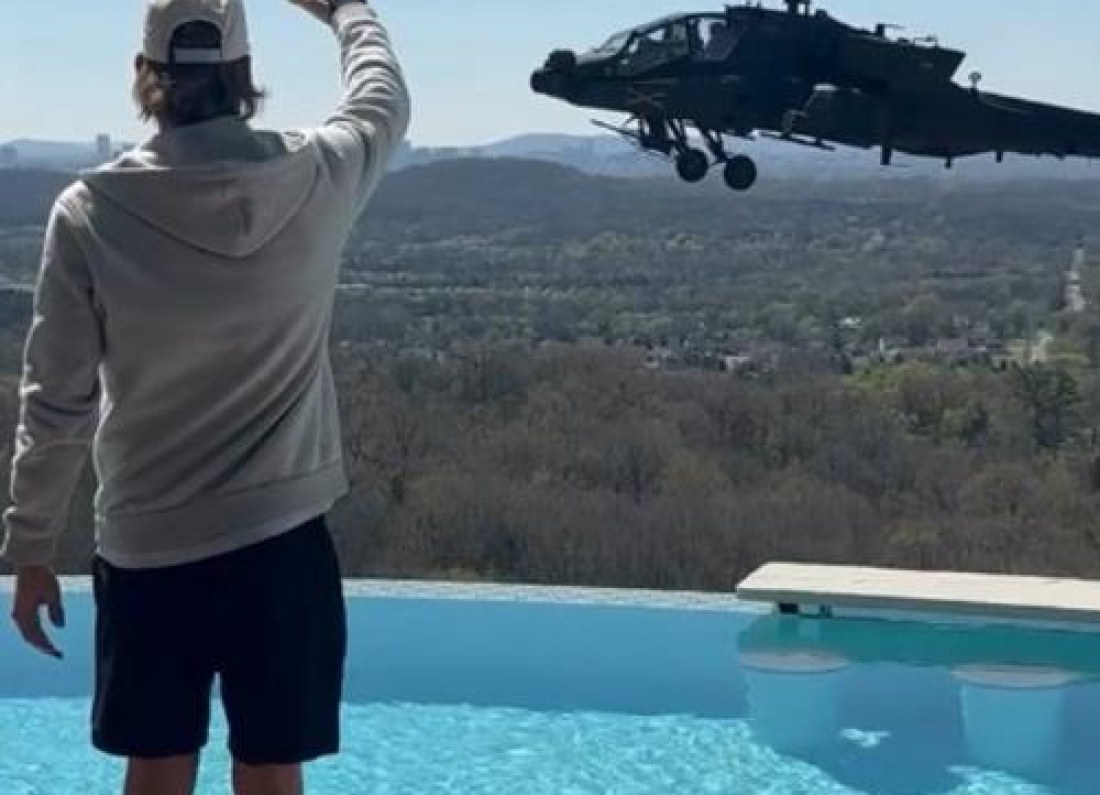 military helicopter flying