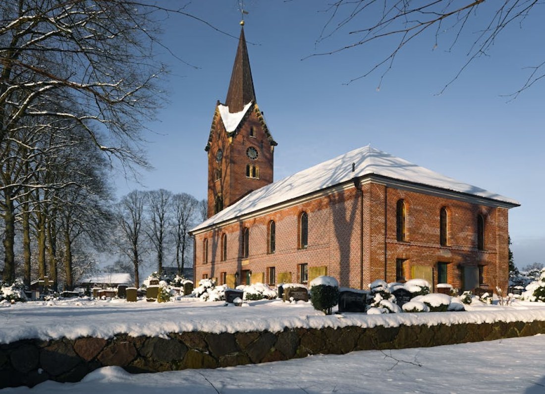 snowy church studio