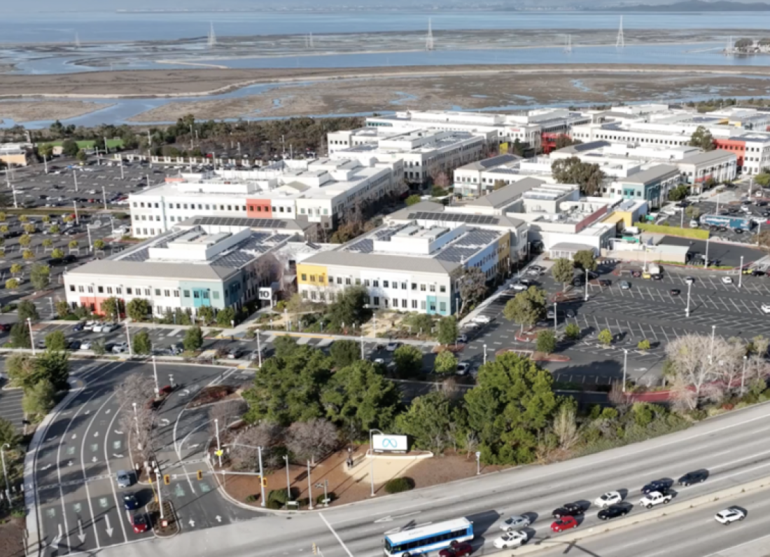 Meta headquarters aerial