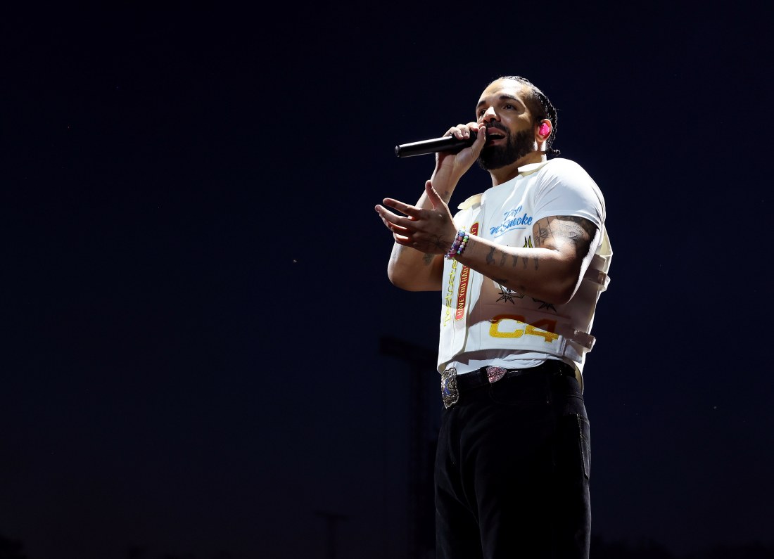 Drake performing on stage