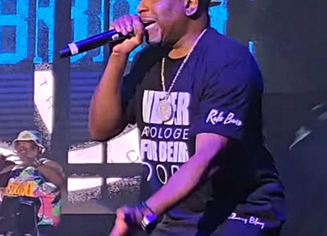 Rob Base performing on stage